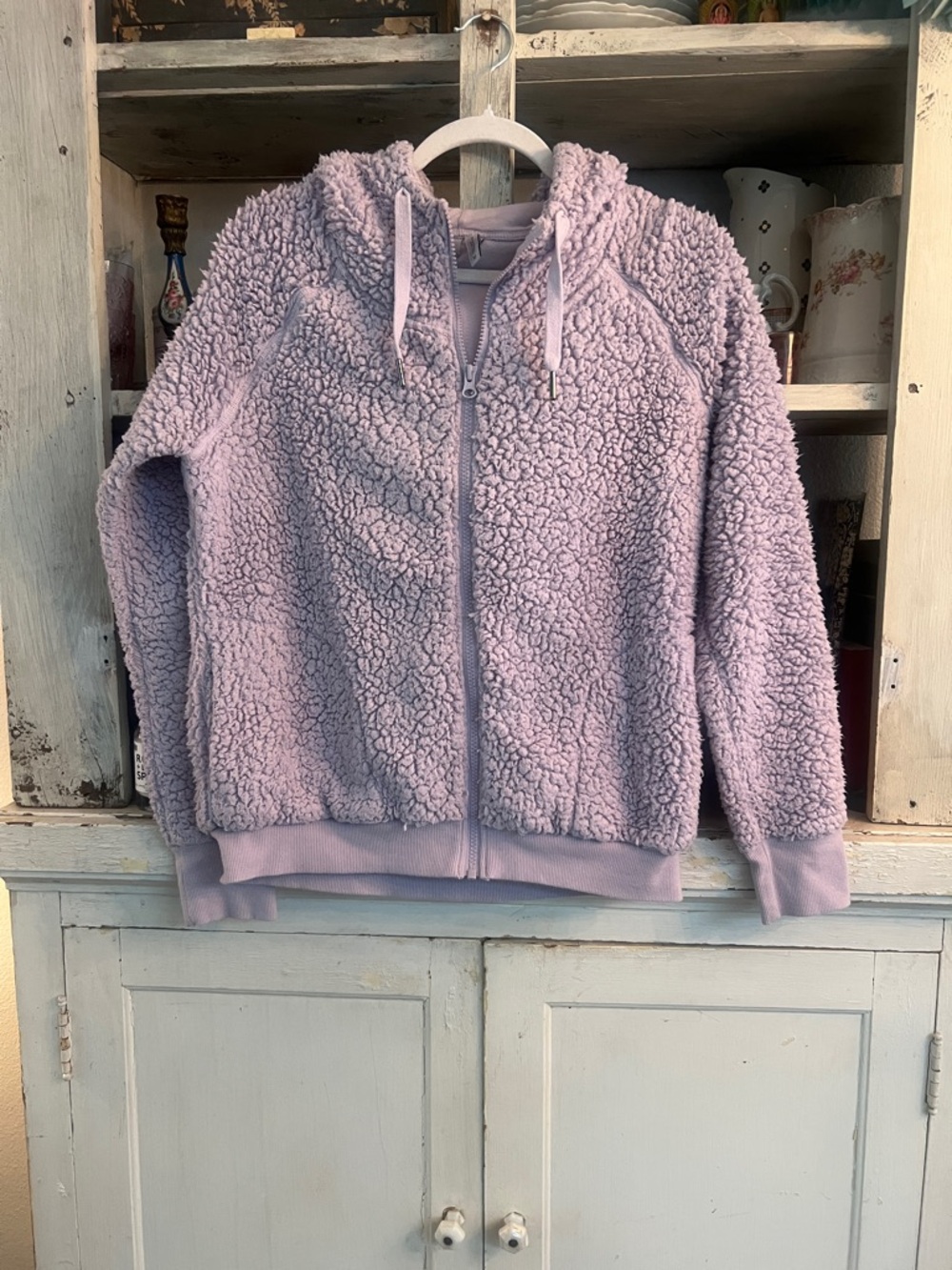 Zella Women’s Plush Zip-Up Hoodie Jacket Light Lavender Size M
